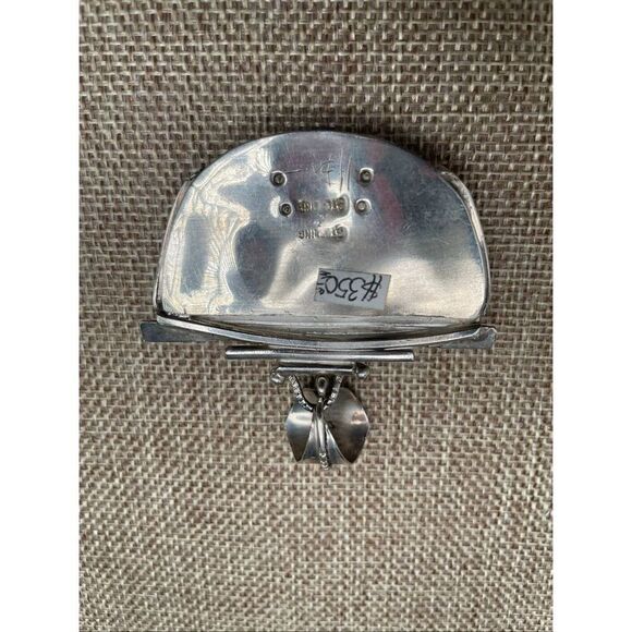 Vintage Native American Zuni Sterling Silver Sunburst Pendant/Brooch – Mother of - Picture 6 of 7